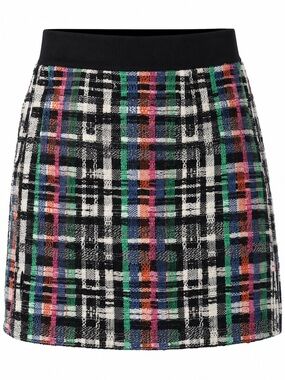 Milly Multi-Color Couture Tweed Mini Skirt Zip Back Size 4